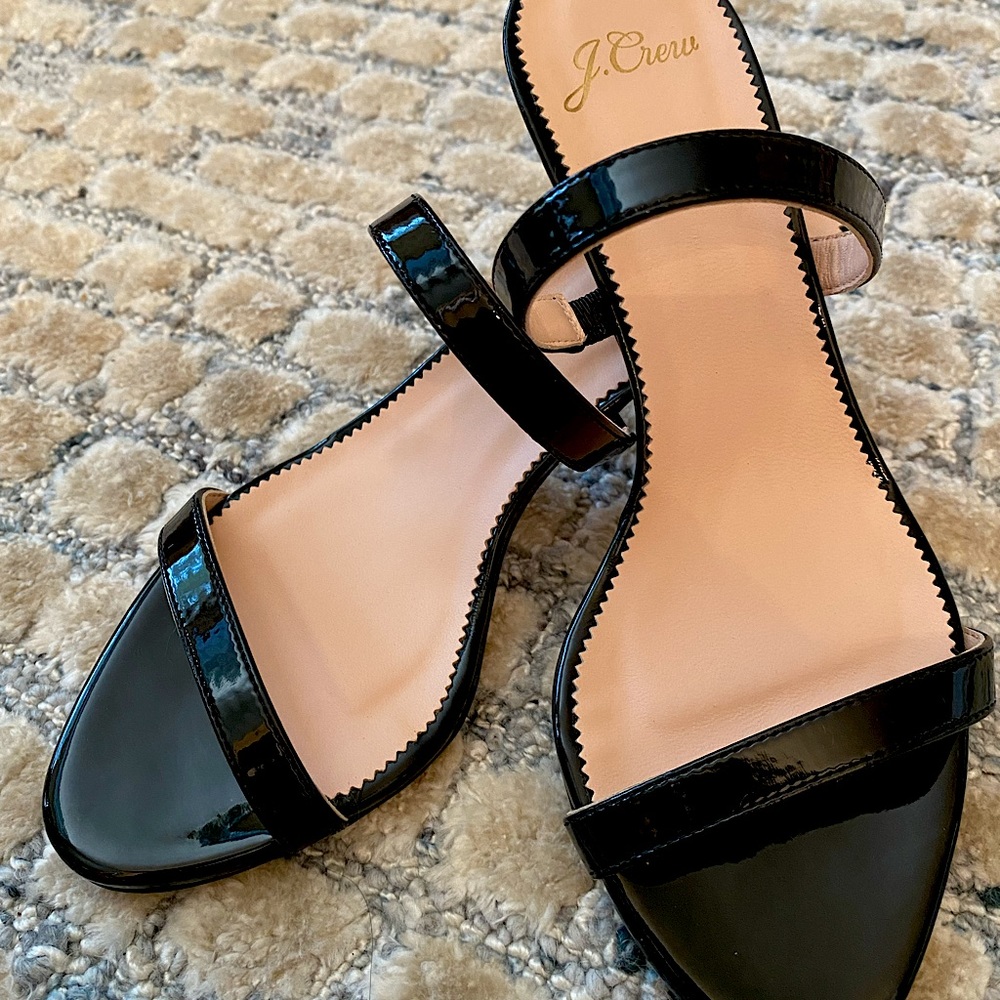J. Crew patent leather & simple strap kitten heels